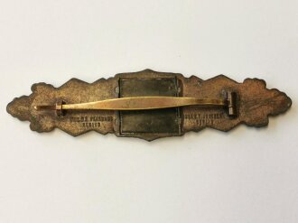 Deutsches Kreuz in gold, Nachlass des Leutnant Lind, Adj. Jg. Btl.7.. Das DK von Zimmermann, getragen, die Emaille unbeschädigt