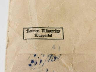 Tüte zum Ehrenkreuz der Deutschen Mutter Dritte Stufe von Donner, Münzpräge Wuppertal