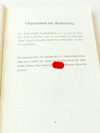 "Grosse Deutsche Kunstausstellung 1937" im Haus der Deutschen Kunst zu München, Offizieller Ausstellungskatalog, A5, ca.150 Seiten