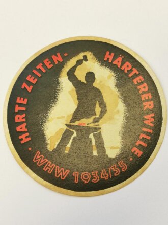 Winterhilfswerk Türplakette 1934/35 " Harte...