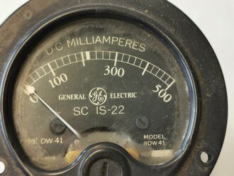 U.S. WWII General  Electric 8DW 41 D.C. Milliamperes...
