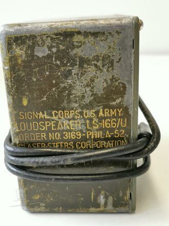 U.S. 1952 dated Signal corps Loudspeaker LS-166/U,...