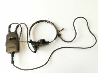 Luftwaffe Umschalter mit Kehlkopfmikrofon für Flak Abfrageeinrichtung, Funktion nicht geprüft