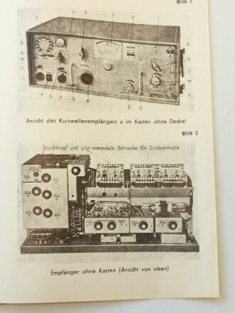 REPRODUKTION, Kurzwellenempfänger a (Kw. E.a) Berlin 1942, 38 Seiten, DIN A5