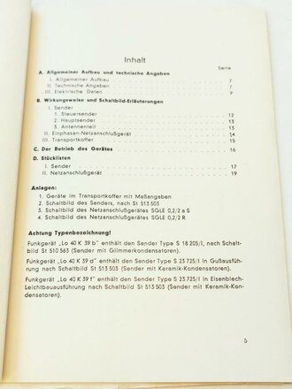 REPRODUKTION, Funkgerät "Lo 40 K 39d" und "Lo 40 K 39f", 23 Seiten, DIN A5
