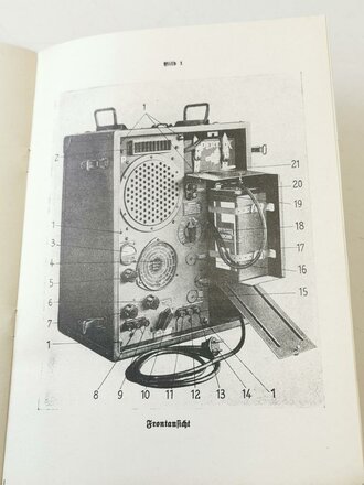 REPRODUKTION, Merkblatt zur Bedienung des Wehrmacht Rundfunkemfängers WR 1/P, 26 Seiten, DIN A5