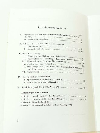 REPRODUKTION, Beschreibung für den Kurzwellen Empfänger "Lo 6 K 39a" 1500 bis 25000 kHz, 37 Seiten, DIN A5