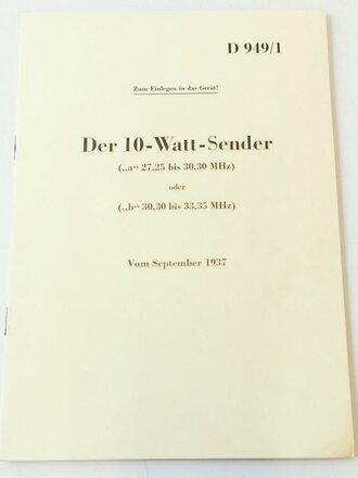 REPRODUKTION, Der 10-Watt-Sender ("a" 27,25 bis...