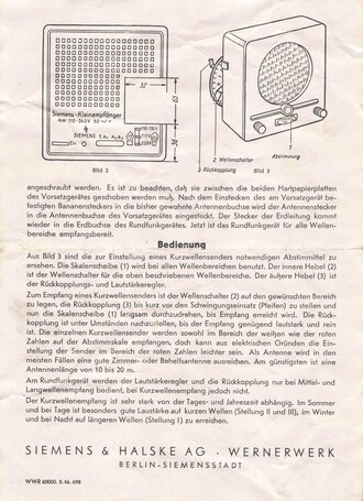 "Kurzwellen-Vorsatzgerät" für den...