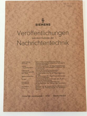 Siemens "Veröffentlichungen aus dem Gebiet der...