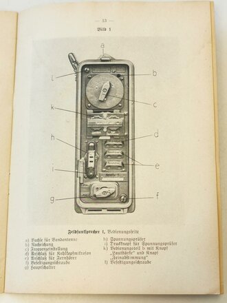 D 9012/5 "Merkblatt zur Bedienung des Feldfunksprechers f" vom 1.5.42 mit 15 Seiten