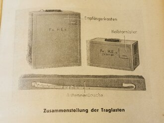 D 1056/1 " Gerätbeschreibung Funk Horch Empfänger u" vom 15.11.43 mit 32 Seiten plus Anlagen. Komplett aber defekt