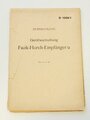 D 1056/1 " Gerätbeschreibung Funk Horch Empfänger u" vom 15.11.43 mit 32 Seiten plus Anlagen. Komplett aber defekt