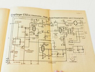 L.Dv.702/1  Luftnachrichtentruppe Heft 167 " Der Empfänger E52" von August 1943 mit 75 Seiten plus Anlagen