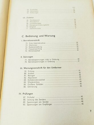 Beschreibung und Bedienungsanleitung für das Sende-Empfangs-Gerät Lo 10 UK 39 ( Marine Fritz) , Ausgabe Oktober 1943 mit 64 Seiten plus Anlagen