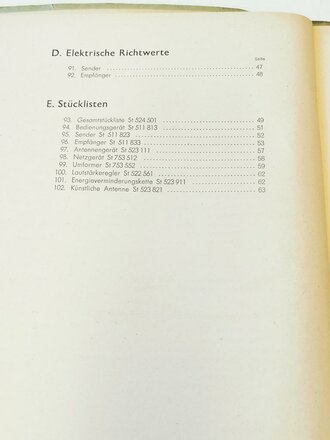 Beschreibung und Bedienungsanleitung für das Sende-Empfangs-Gerät Lo 10 UK 39 ( Marine Fritz) , Ausgabe Oktober 1943 mit 64 Seiten plus Anlagen