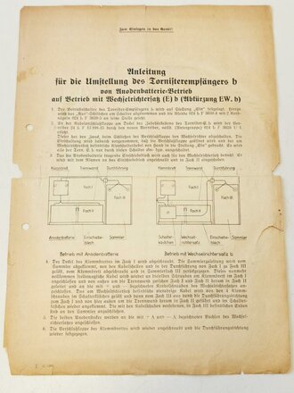 Anleitung für die Umstellung des Tornister Empfängers b von Anodenbatterie Betrieb auf Betrieb mit Wechselrichtersatz EW.b.