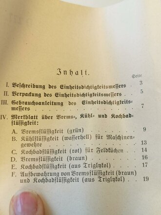 Einheitsdichtigkeitsmesser Wehrmacht in sehr gutem Zustand, mit der seltenen Dienstvorschrift