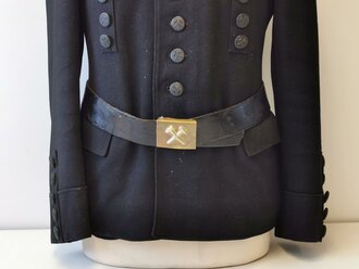 Deutsche Bergmannsuniform, Jacke mit Schachthut und Koppel, jeweils guter Zustand, Alter unbekannt