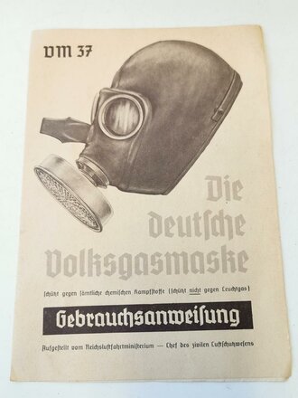 Luftschutz Volksgasmaske 47 mit Gebrauchsanweisung in...