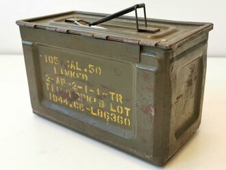 U.S. 1944 dated Cal. 50 Ammunition box, original paint, uncleaned, good condition