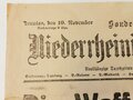 10.November 1918, Sonder Ausgabe" Niederrheinische Nachrichten" " Die Waffenstillstands bedingungen"