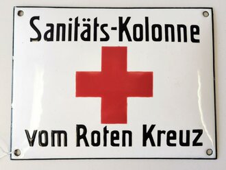 Emailleschild "Sanitäts Kolonne vom Roten...