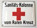 Emailleschild "Sanitäts Kolonne vom Roten Kreuz" sehr guter Zustand 15 x 20cm