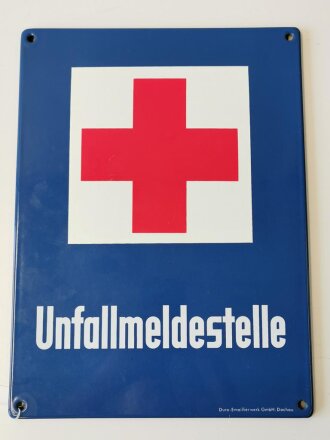 Deutschland nach 1945, Emailleschild " Unfallmeldestelle" 24 x 32cm, sehr guter Zustand