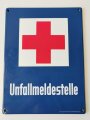 Deutschland nach 1945, Emailleschild " Unfallmeldestelle" 24 x 32cm, sehr guter Zustand