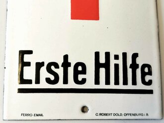 Emailleschild " Erste Hilfe" sehr guter Zustand 10,5 x 14,5cm