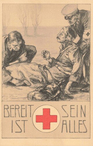 1.Weltkrieg, Ansichtskarte "Bereit sein ist alles" Rot Kreuz Sammlung Leipzig 1914