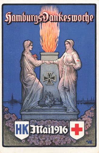 1.Weltkrieg, Ansichtskarte "Hamburgs Dankeswoche Mai...