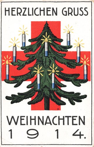 Offizielle Weihnachts-Postkarte des Bayrischen Roten...