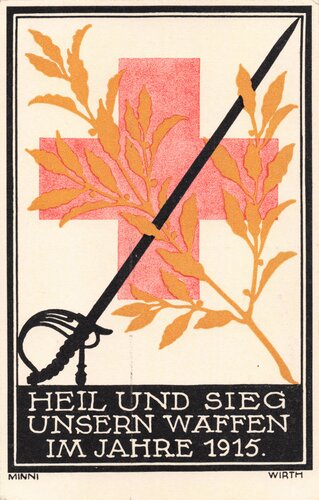 Offizielle Neujahrs Postkarte des Bayerischen Roten...