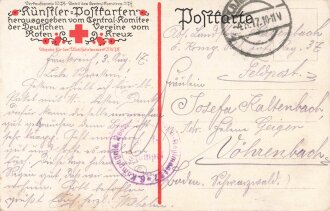 "Denkt an das Rote Kreuz" Künstler Postkarte herausgegeben vom Central Comitee der Deutschen Vereine vom Roten Kreuz"