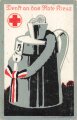 "Denkt an das Rote Kreuz" Künstler Postkarte herausgegeben vom Central Comitee der Deutschen Vereine vom Roten Kreuz"