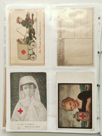 Konvolut von 77 Ansichtskarten und Postbelegen zum Thema Rot Kreuz