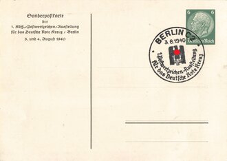 Sonderpostkarte der 1.Kdf Postwertzeichen Ausstellung für das Deutsche Rote Kreuz Berlin 1940