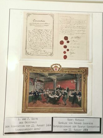 "Internationales Rotes Kreuz" Teile einer Sammlung, Ordner mit Briefmarken und Ganzsachen