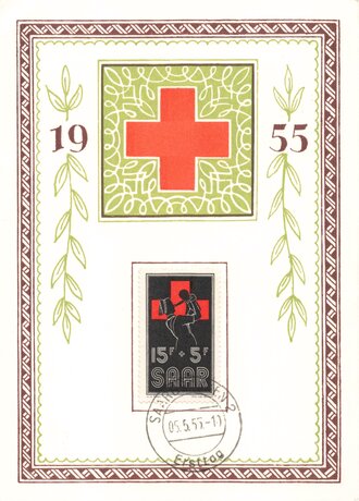 Deutschland nach 1945, Ganzsache Rotes Kreuz Saarland 1955
