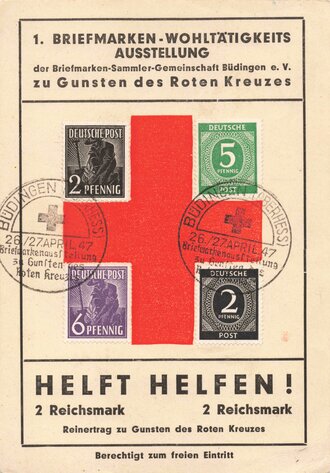 Deutschland nach 1945, Ganzsache Ausstellung zugunsten Rotes Kreuz 1947