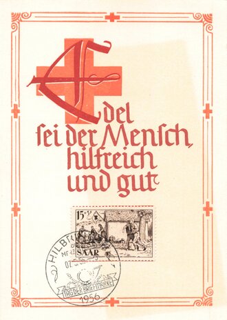 Deutschland nach 1945, Postkarte Rot Kreuz 1956