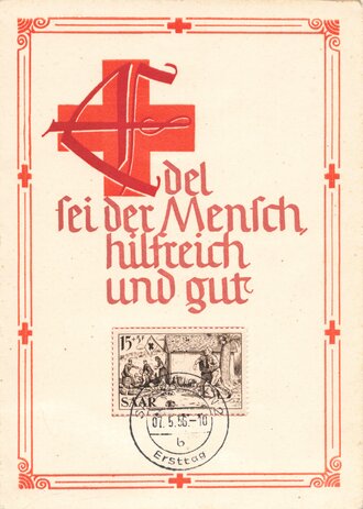 Deutschland nach 1945, Postkarte Rot Kreuz 1956