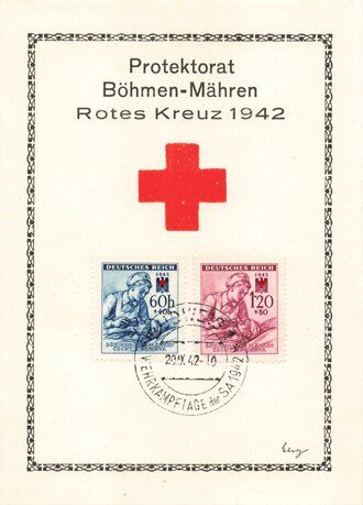 Rot Kreuz III.Reich, Ganzsache Protektorat Böhmen -...