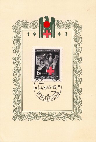 Rot Kreuz III.Reich, Ganzsache Protektorat Böhmen - Mähren Prag 1943