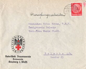 Rot Kreuz III.Reich, Ganzsache Vaterländischer Frauenverein Kreisverein Arnsberg i. Westfalen