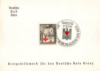 Rotes Kreuz III.Reich, Ganzsache Kriegshilfswerk für das Deutsche Rote Kreuz, Warschau 1940