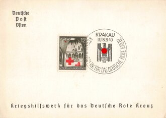 Rotes Kreuz III.Reich, Ganzsache Kriegshilfswerk für das Deutsche Rote Kreuz, Krakau 1940