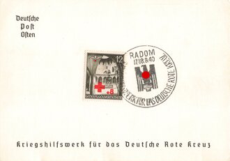 Rotes Kreuz III.Reich, Ganzsache Kriegshilfswerk für das Deutsche Rote Kreuz, Radom 1940